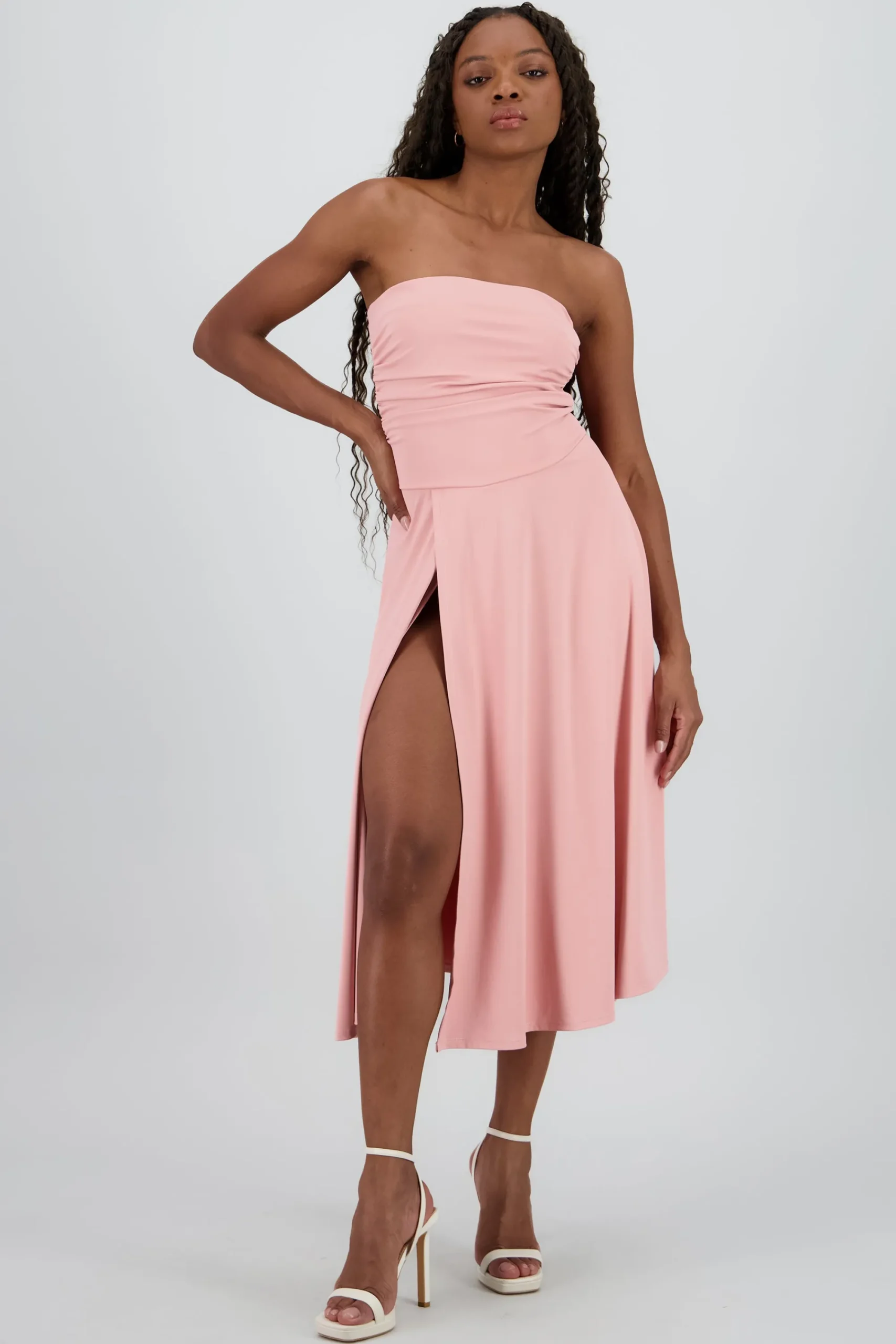 Shasa Strapless Draped Mini Dress