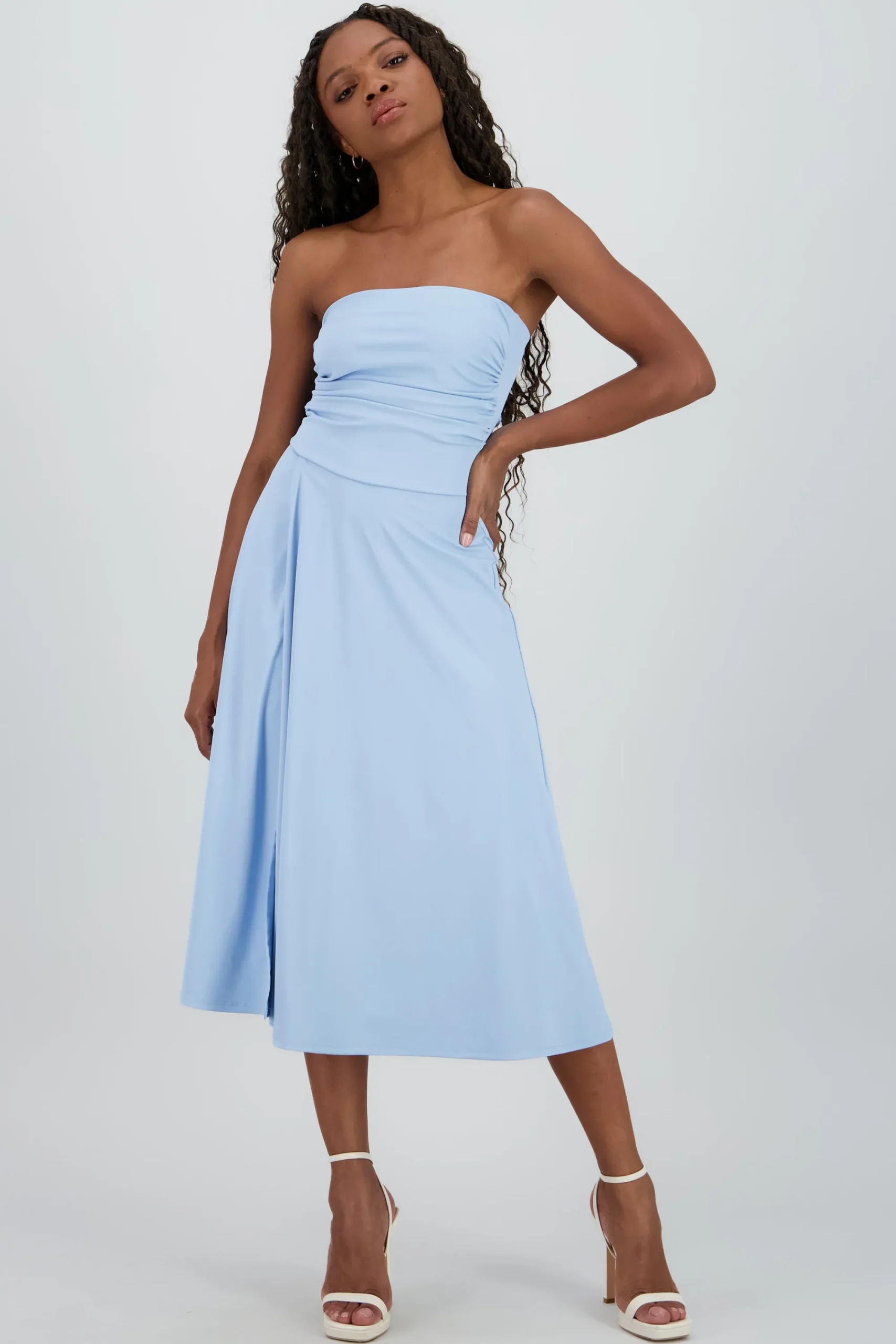 Shasa Strapless Draped Mini Dress