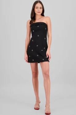 Shasa Strapless Embroidered Dress