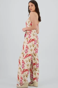 Shasa Strapless Floral Print Jumpsuit