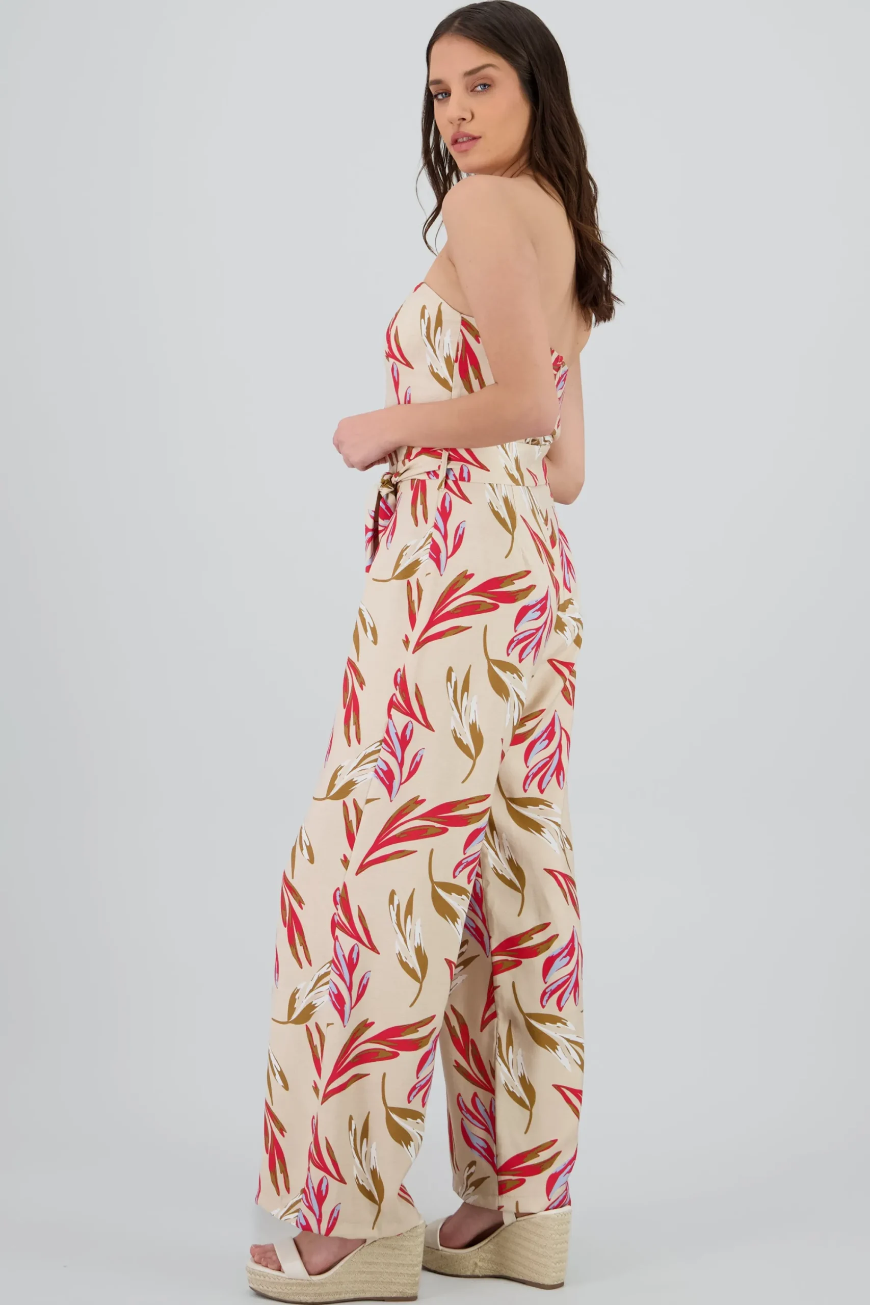 Shasa Strapless Floral Print Jumpsuit
