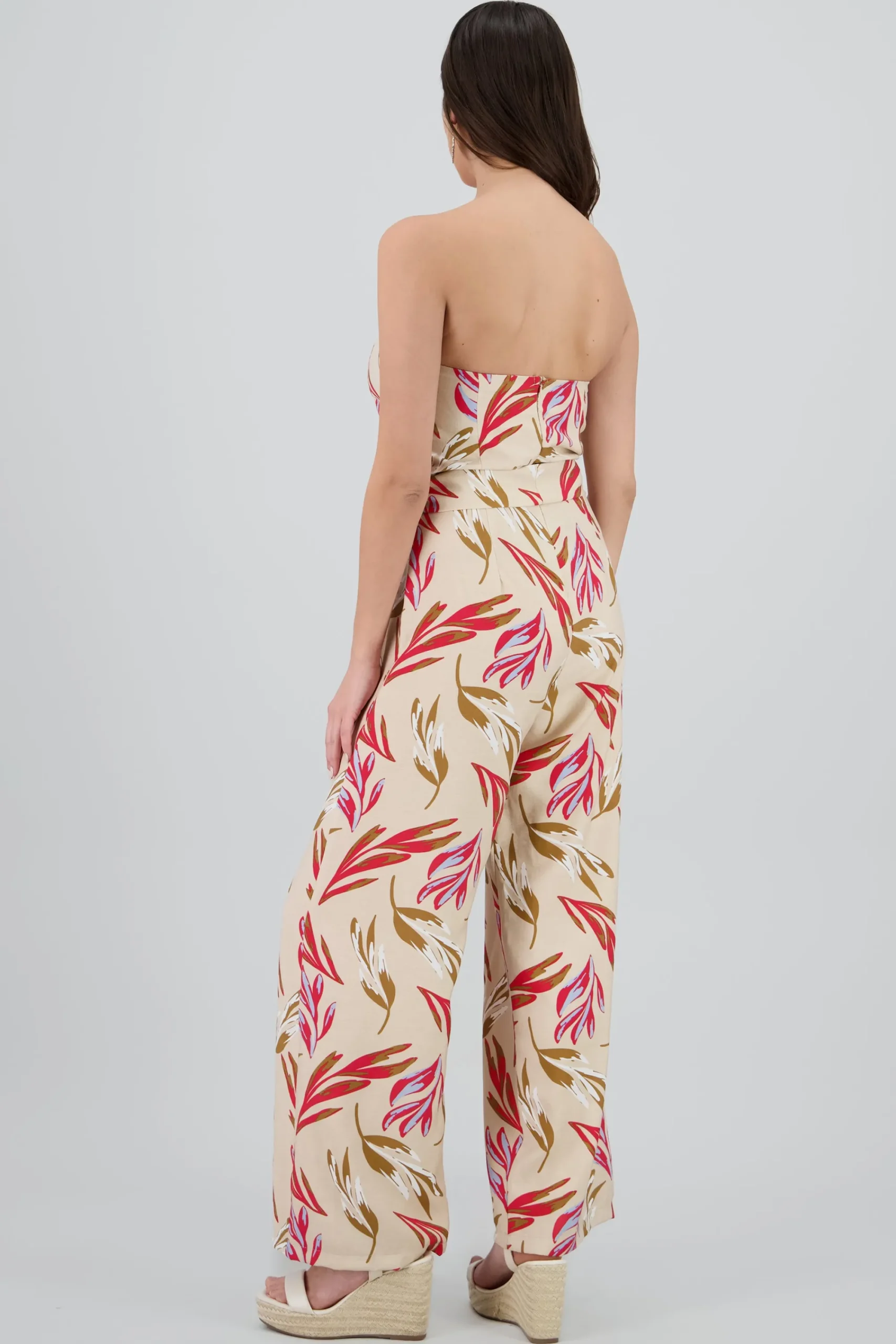 Shasa Strapless Floral Print Jumpsuit