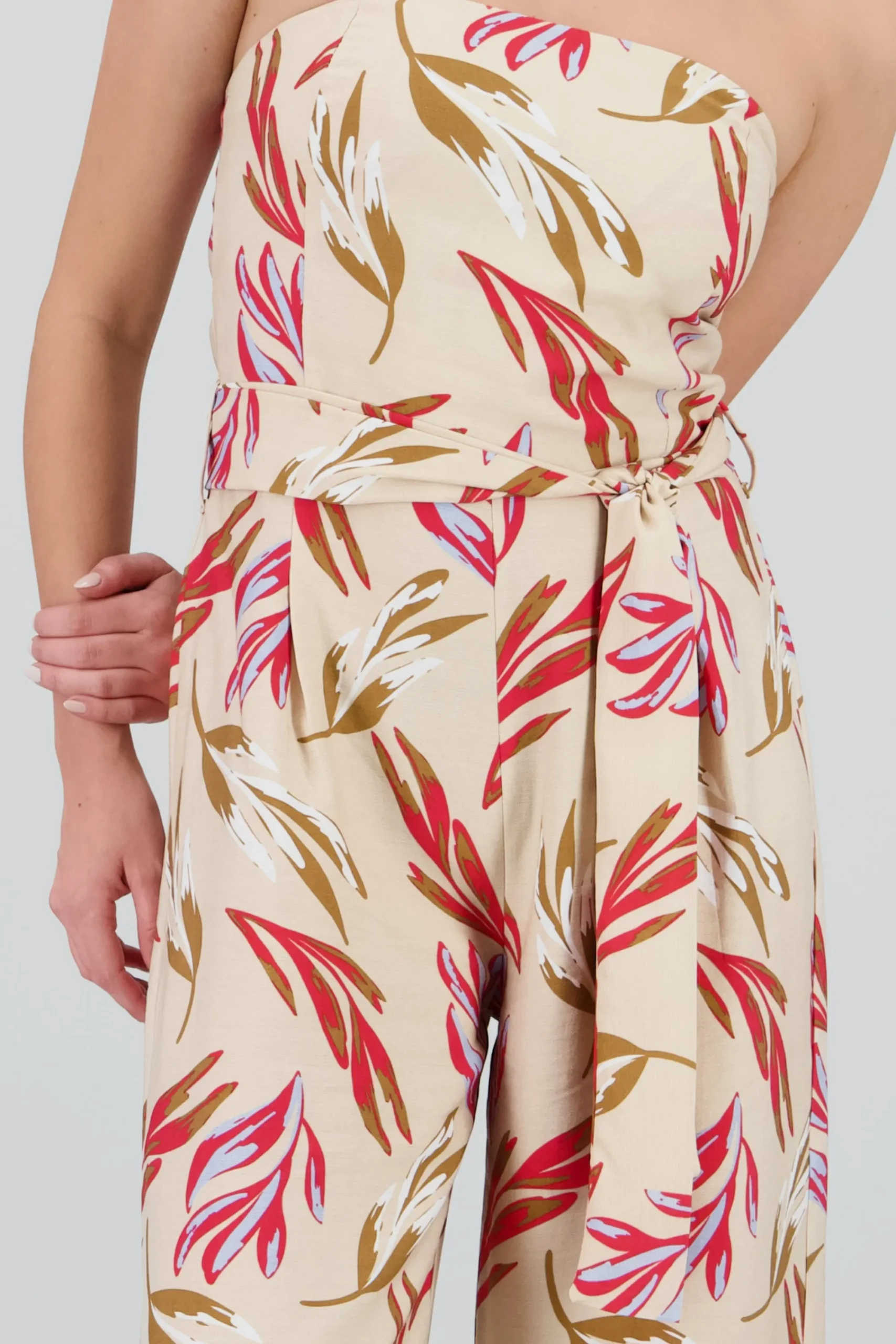 Shasa Strapless Floral Print Jumpsuit