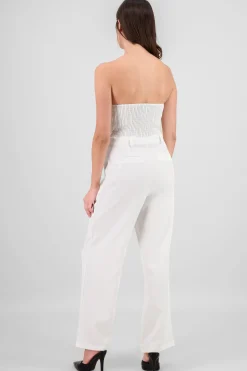 Shasa Strapless Jumpsuit with Buttons