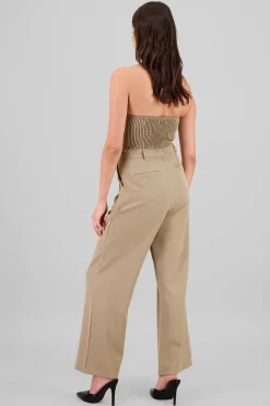 Shasa Strapless Jumpsuit with Buttons