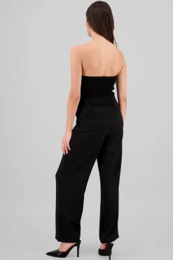 Shasa Strapless Jumpsuit with Buttons