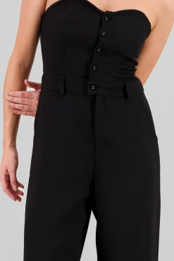 Shasa Strapless Jumpsuit with Buttons
