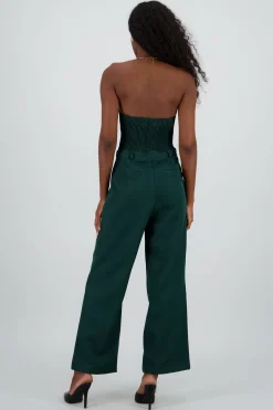 Shasa Strapless Jumpsuit with Buttons
