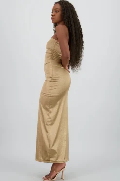 Shasa Strapless Maxi Dress with Glitter