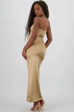 Shasa Strapless Maxi Dress with Glitter