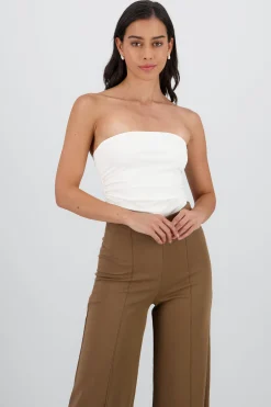 Shasa Strapless pleated bodysuit