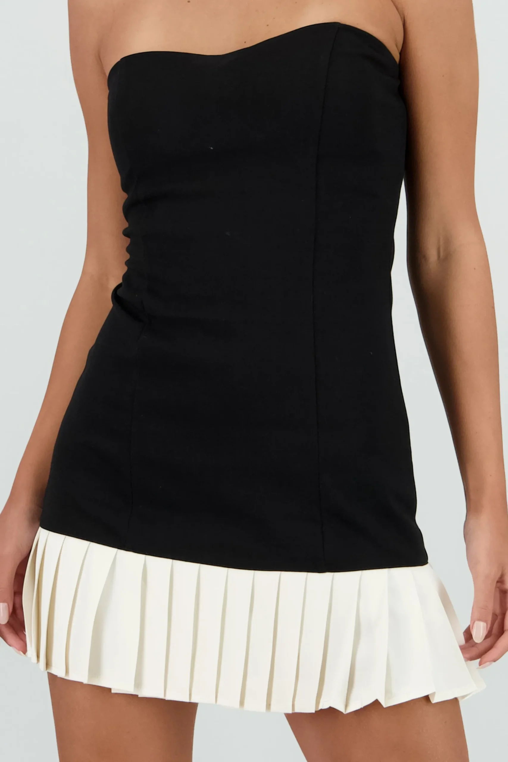 Shasa Strapless Pleated Dress