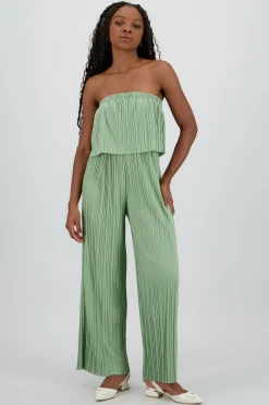 Shasa Strapless Pleated Jumpsuit