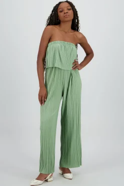 Shasa Strapless Pleated Jumpsuit