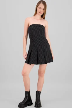 Shasa Strapless Pleated Mini Dress