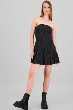 Shasa Strapless Pleated Mini Dress
