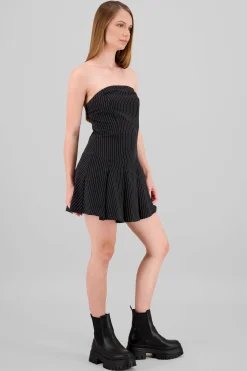 Shasa Strapless Pleated Mini Dress