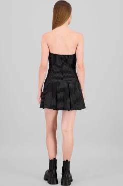 Shasa Strapless Pleated Mini Dress
