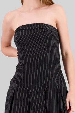 Shasa Strapless Pleated Mini Dress