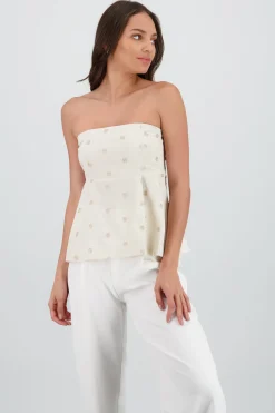 Shasa Strapless Polka Dot Top