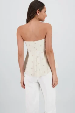Shasa Strapless Polka Dot Top