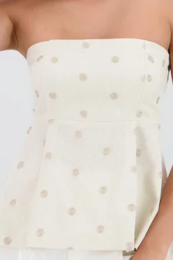 Shasa Strapless Polka Dot Top