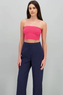 Shasa Strapless ribbed tube top
