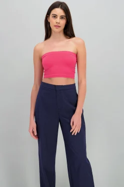 Shasa Strapless ribbed tube top