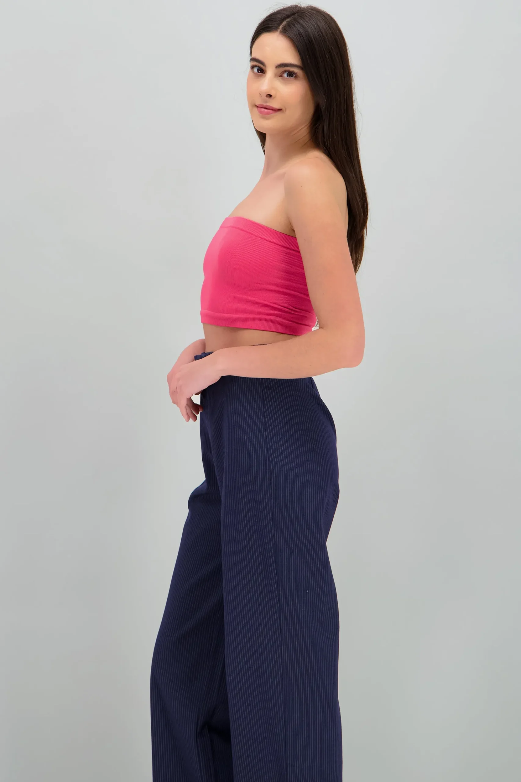 Shasa Strapless ribbed tube top