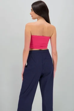 Shasa Strapless ribbed tube top