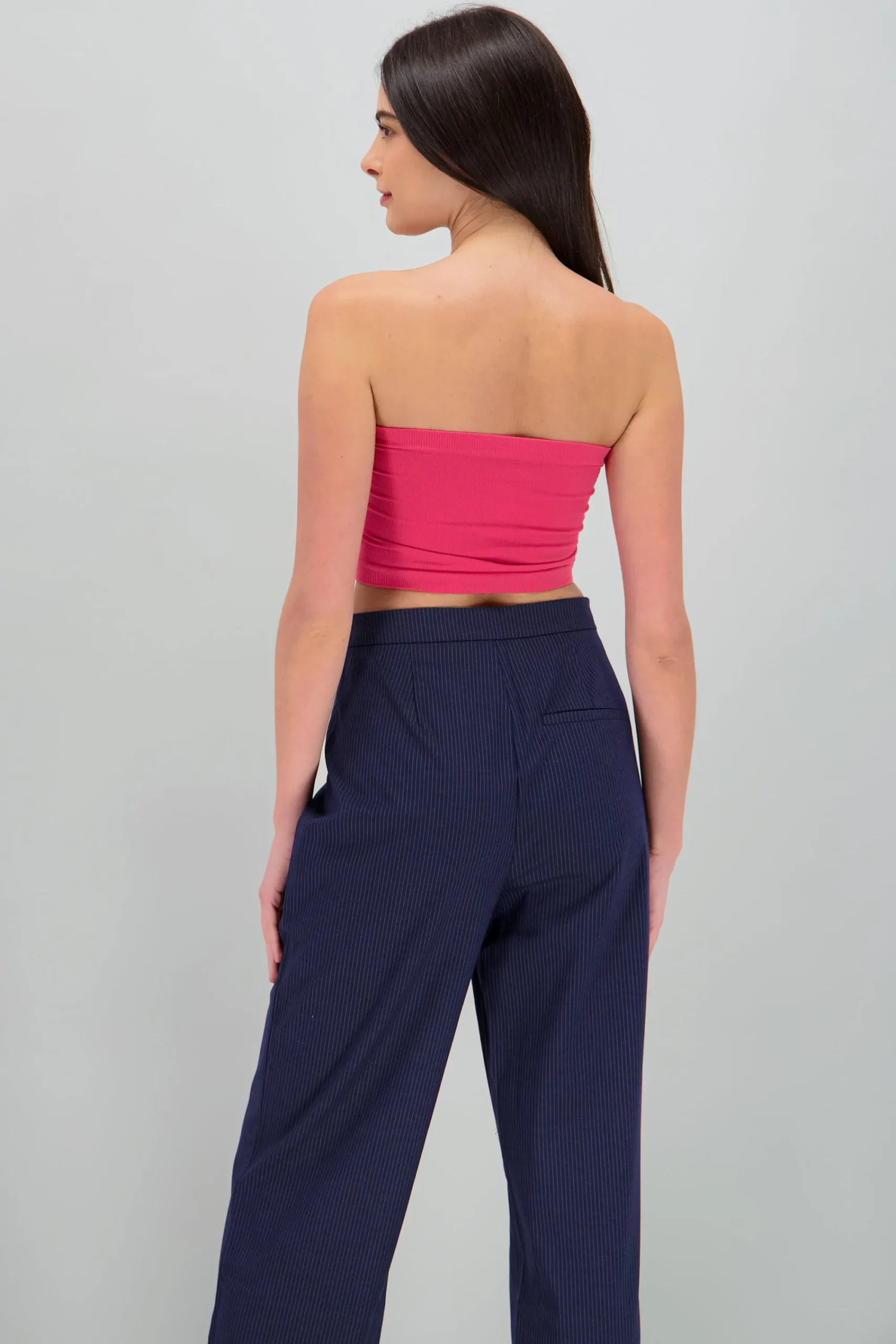 Shasa Strapless ribbed tube top