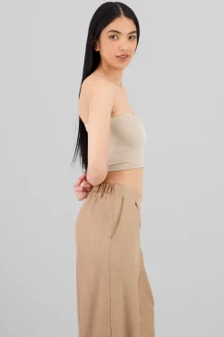 Shasa Strapless ribbed tube top