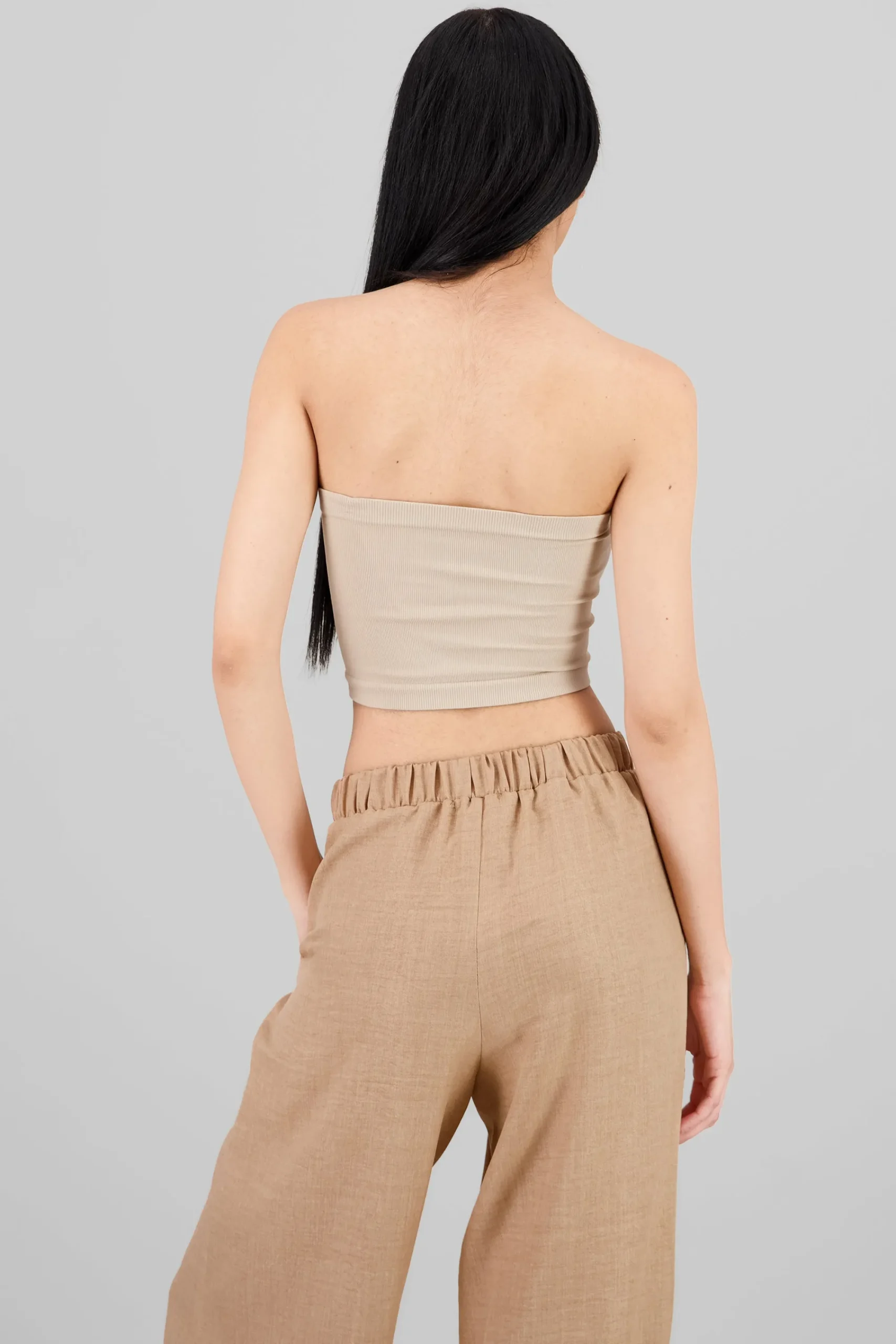 Shasa Strapless ribbed tube top