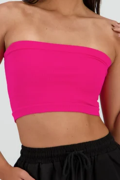 Shasa Strapless ribbed tube top