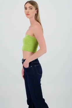 Shasa Strapless ribbed tube top