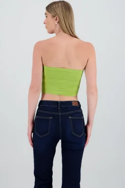 Shasa Strapless ribbed tube top