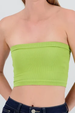 Shasa Strapless ribbed tube top