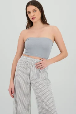 Shasa Strapless Ribbed Tube Top