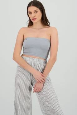 Shasa Strapless Ribbed Tube Top