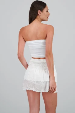 Shasa Strapless ribbed tube top