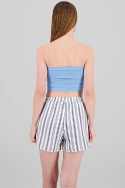 Shasa Strapless ribbed tube top