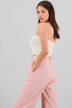 Shasa Strapless ribbed tube top
