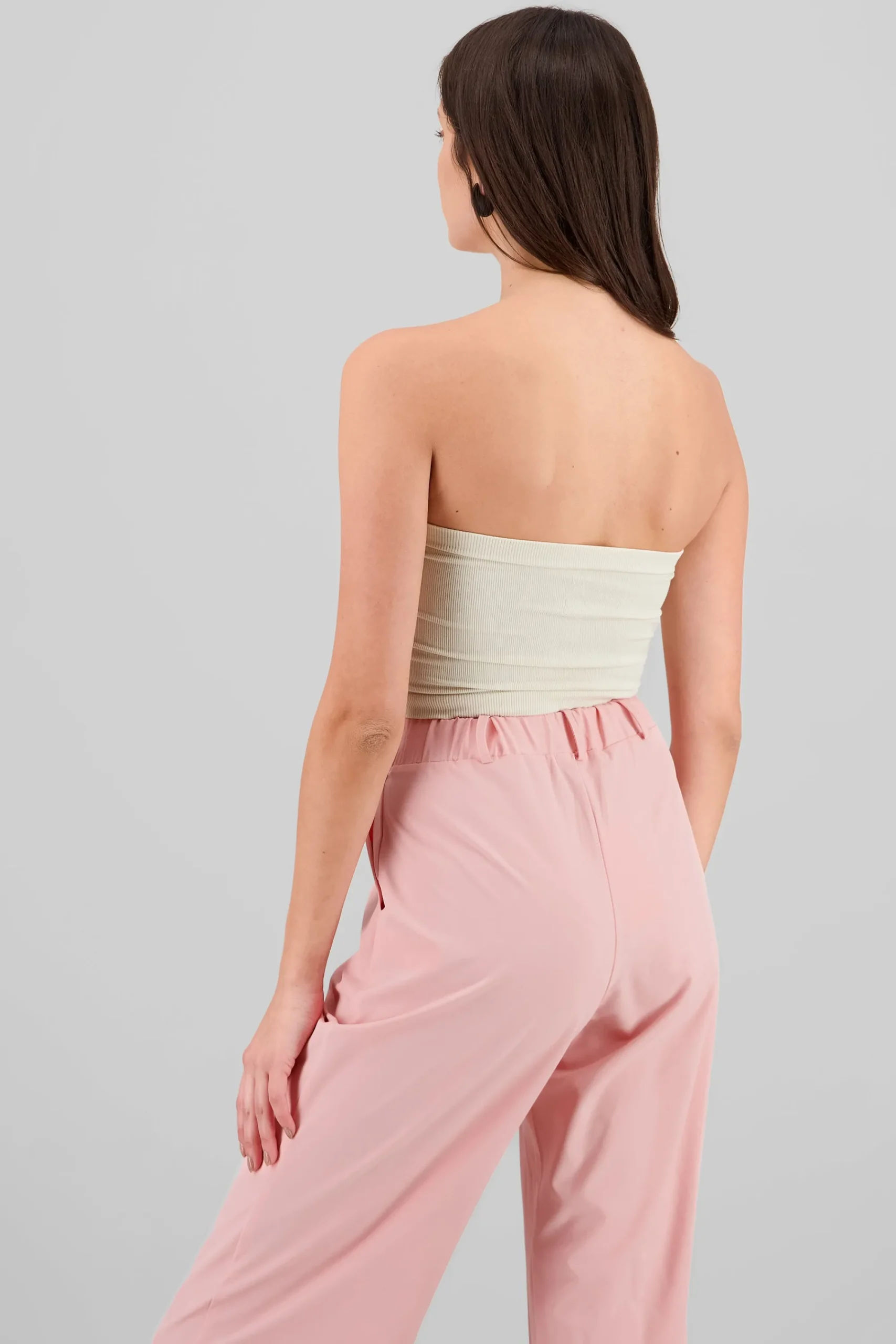Shasa Strapless ribbed tube top