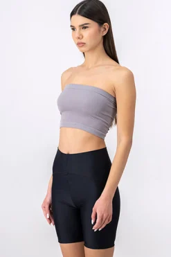 Shasa Strapless ribbed tube top