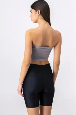 Shasa Strapless ribbed tube top