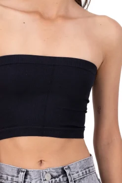 Shasa Strapless ribbed tube top