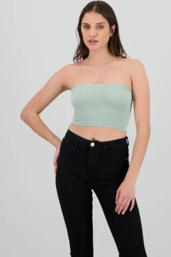Shasa Strapless Ribbed Tube Top