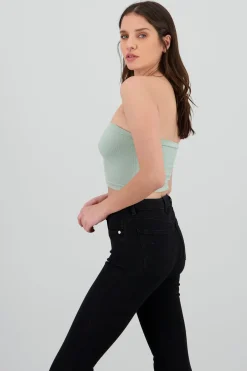 Shasa Strapless Ribbed Tube Top