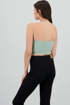 Shasa Strapless Ribbed Tube Top