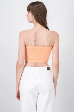 Shasa Strapless ribbed tube top
